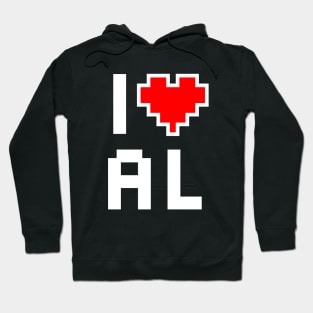 I Love Alabama - Pixel heart for Alabaman gamer Hoodie